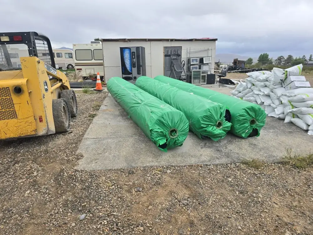Turf rolls in stock at the BuyTurf.Vegas yard